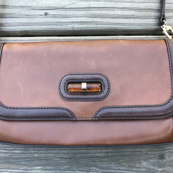 Banana Republic Women Handbag Cow Leather Brown - Picture 3 of 8